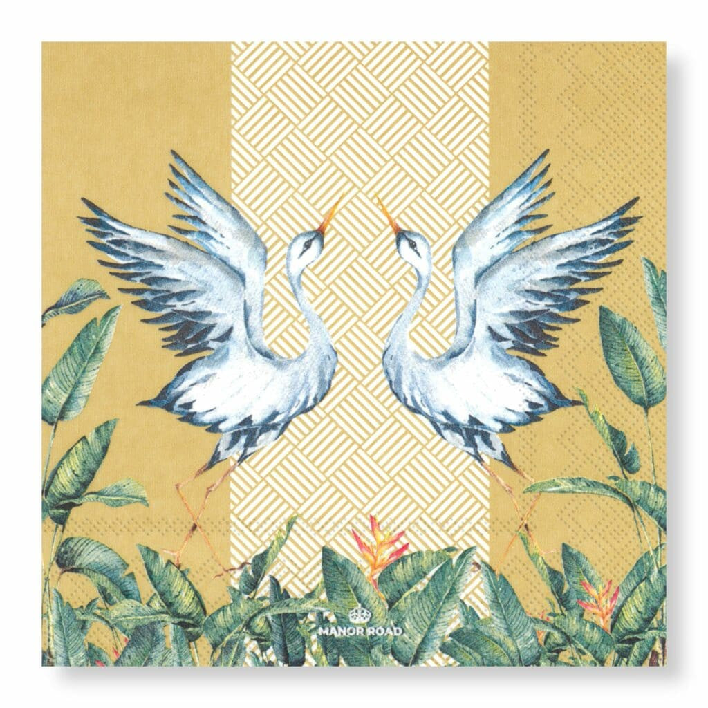 Manor Road Napkins Luncheon Birds of Paradise 20pk