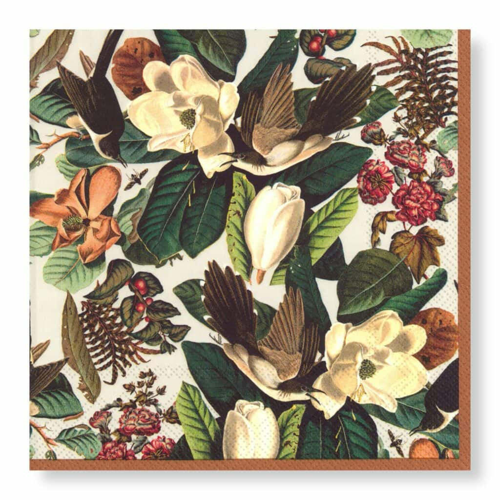 Manor Road Napkins Luncheon Magnolia Blooms 20pk