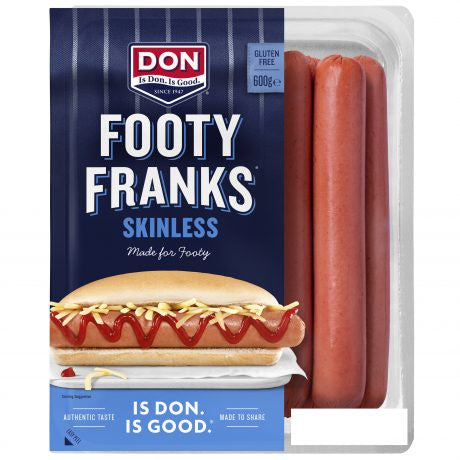 DON Footy Franks Skinless 600g