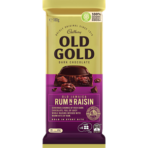 Cadbury Old Gold Jamaica Rum & Raisin Block 180g