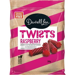 Darrell Lea Liquorice Twist Raspberry 280g