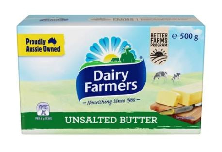 Dairy Farmers Butter Block Unsalted 500g