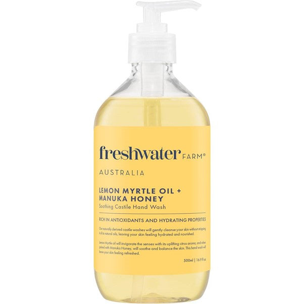 Freshwater Farm Castile Hand Wash 500ml - Lemon Myrtle & Manuka Honey