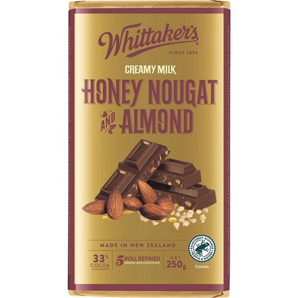 Whittaker's Block Chocolate Honey Nougat 250g