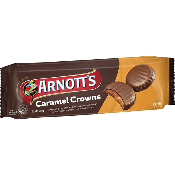 Arnott's Chocolate Biscuits Caramel Crown 200g