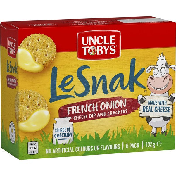 Uncle Tobys Le Snak French Onion 6pk 132g