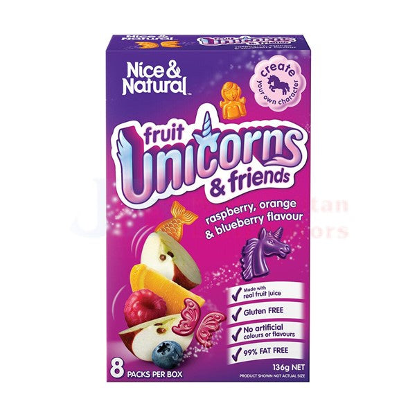 Nice Natural Fruit Unicorns Raspberry & Orange 136g