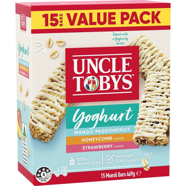 Uncle Tobys Muesli Bars Yoghurt Variety Pack 15pk  469g