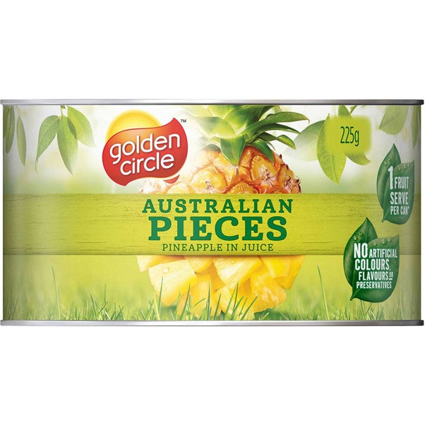 Golden Circle Canned Pineapple Pieces Unsweetened 225g