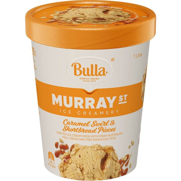 Bulla Murray St Ice Cream Caramel Swirl & Shortbread 1L