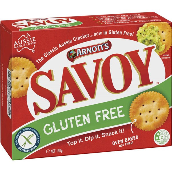 Arnotts Savoy Crackers Gluten Free 130g