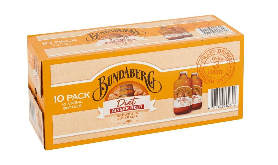 Bundaberg Ginger Beer Diet Multipack Bottles 375ml 10pk