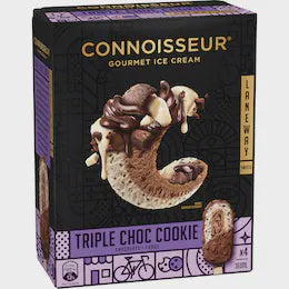 Connoisseur Triple Choc Cookie Ice Cream 4pk