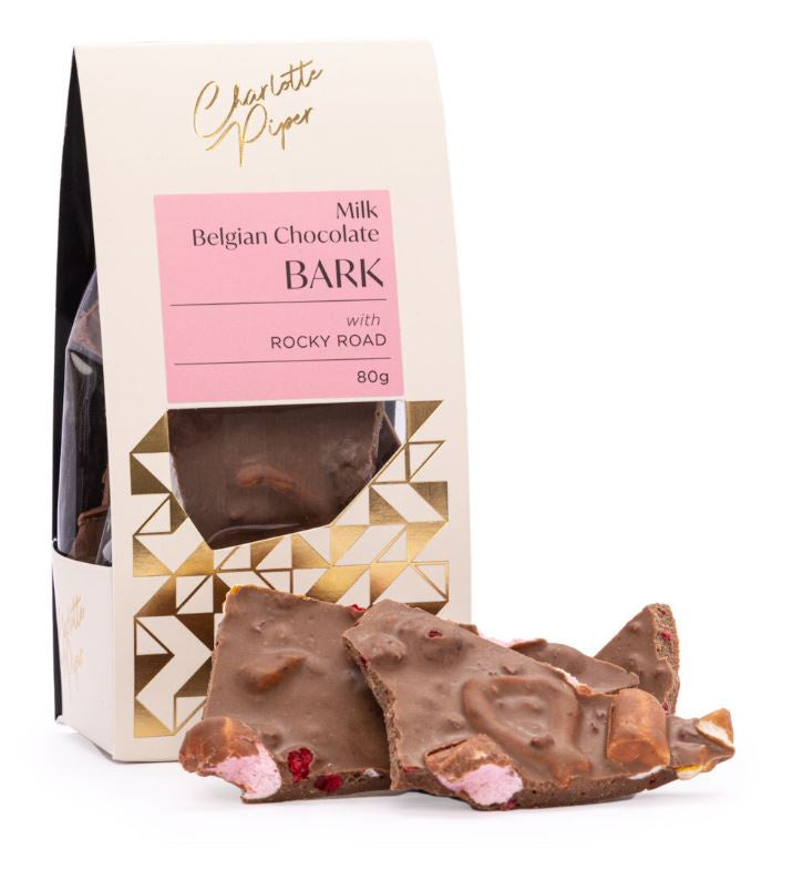 Charlotte Piper Bark Milk Chocolate Rocky Road 80g