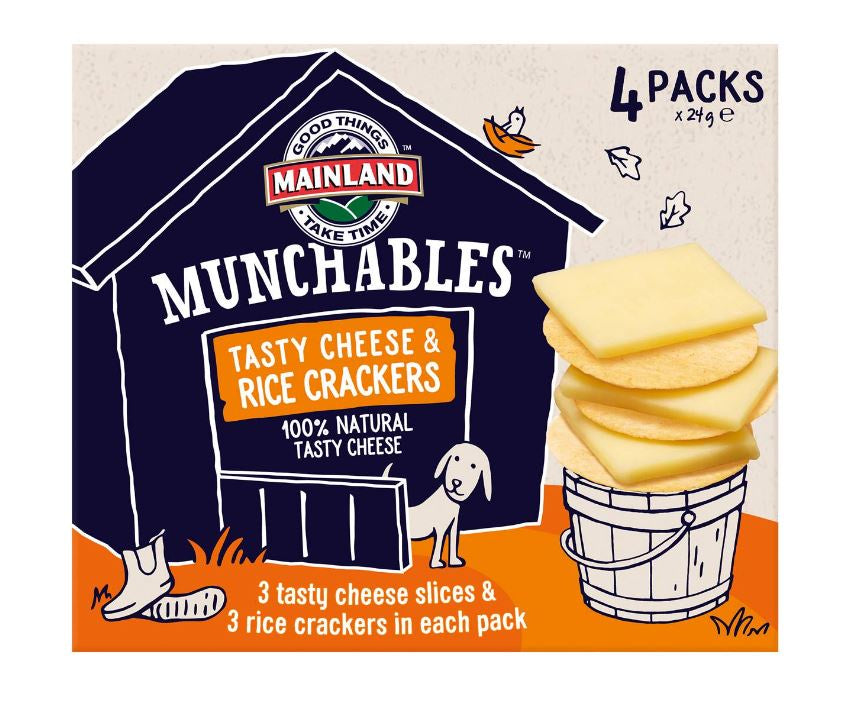 Mainland Munchables Tasty Cheese & Rice Crackers 4pk