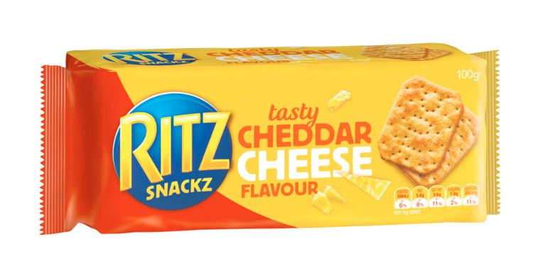 Ritz Snackz Tasty Cheddar Cheese Crackers 100g