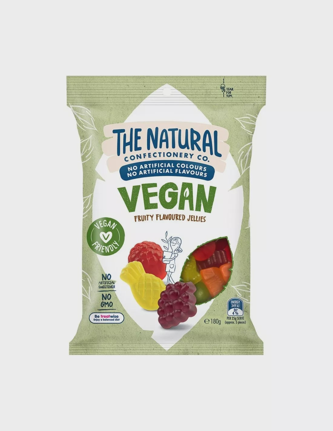 The Natural Confectionery Co. Vegan Fruit Flavoured Jellies Lollies | 180g