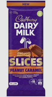 Cadbury Chocolate Block Slices Peanut Caramel 170g