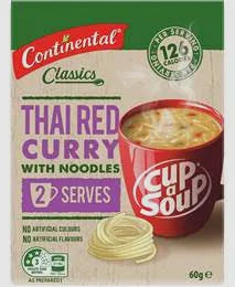 Continental Cup A Soup Asian Thai Curry 2 Serves