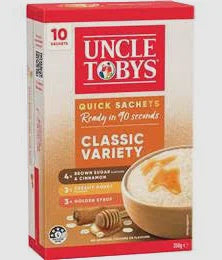 Uncle Tobys Quick Sachets Classic Variety 10pk