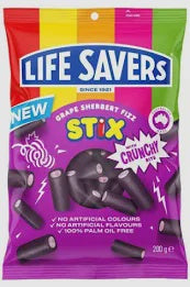 Life Savers Grape Sherbert Fizz Stix 200g