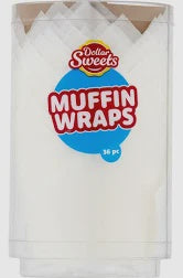 Black & Gold Muffin Wraps White 36pk