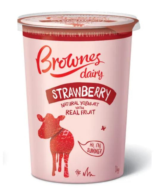 Brownes Deluxe Creamy Yoghurt Strawberry 1kg