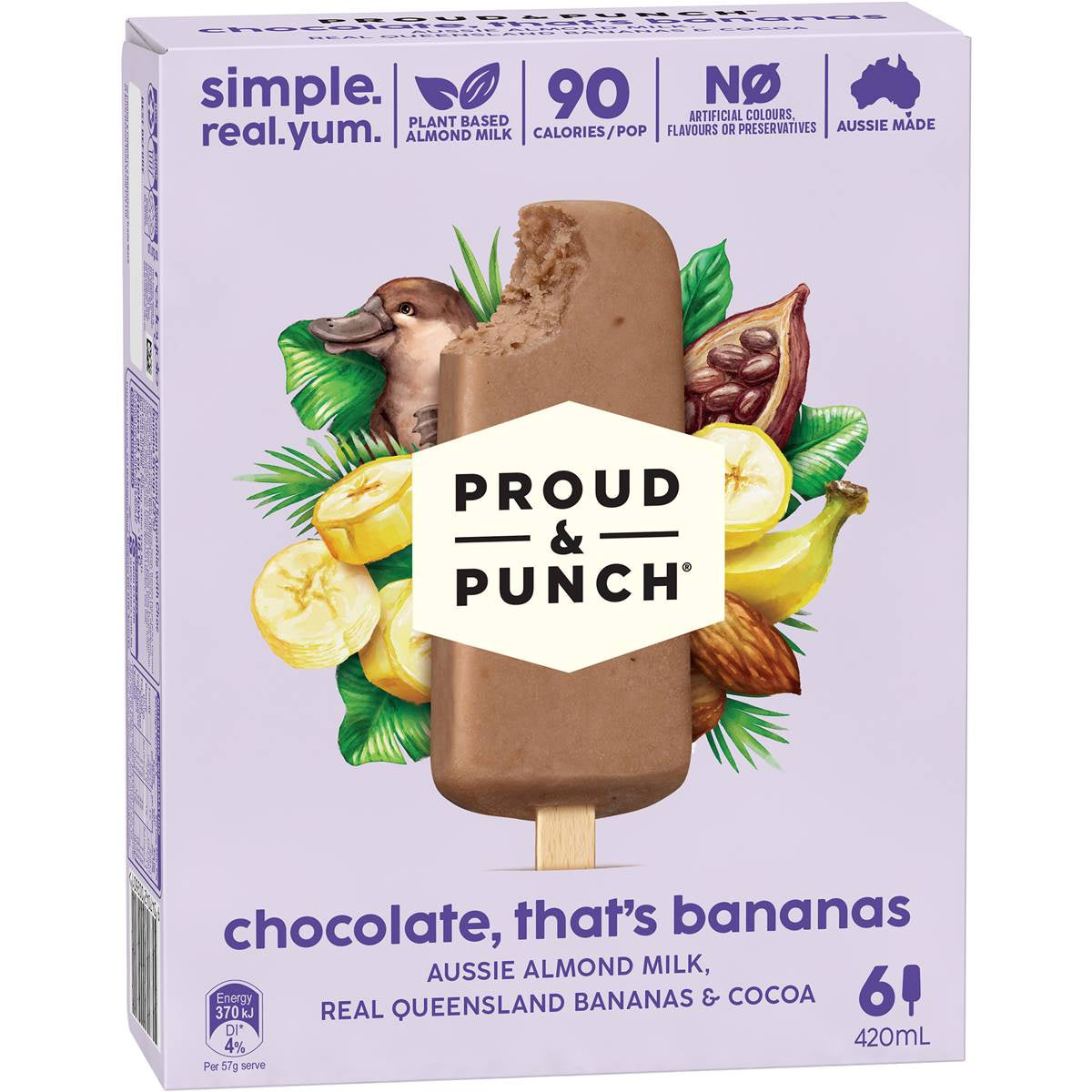 Proud & Punch Choc Banana Smoothie Pops 6 Pack