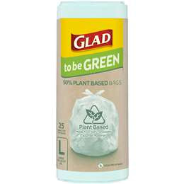 Glad To Be Green 50% Plant Based Kitchen Tidy Bags Large 25pk