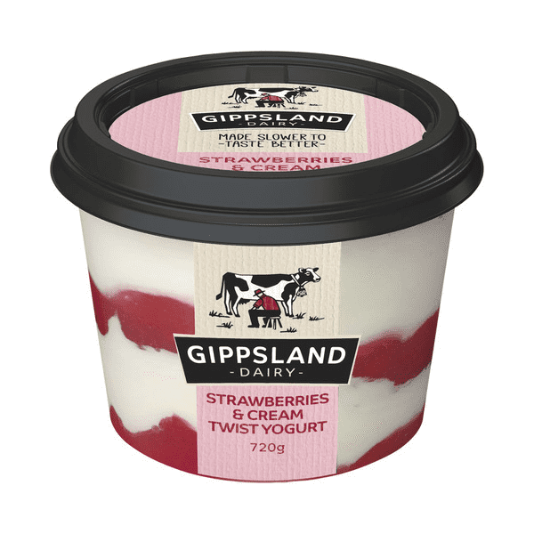 Gippsland Dairy Yoghurt 700g - Strawberries & Cream Twist