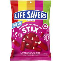 Lifesavers Raspberry Sherbert Fizz Stix 200g