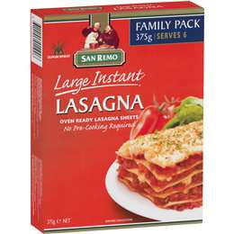 San Remo Lasagne Pasta Instant Large Fam Pack 375g