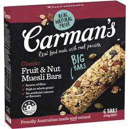 Carman's Classic Fruit Muesli Bars 6pk^