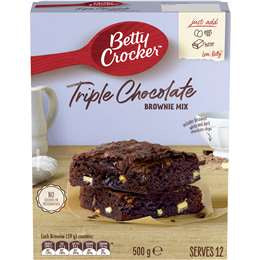 Betty Crocker Triple Choc Fudge Brownie Mix 500g^