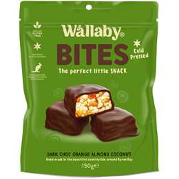 Wallaby Bites Dark Choc Orange Almond Coconut 150g