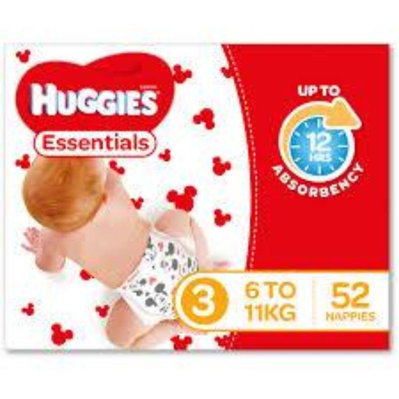 Huggies Essential Nappy Size 3 Crawler 6-11kg 52pk