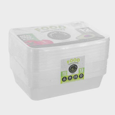 Lemon & Lime Disposable Food Containers Rectangle 500ml 12pk