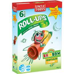 Uncle Tobys Roll-Ups Rainbow Fruit Salad 6pk