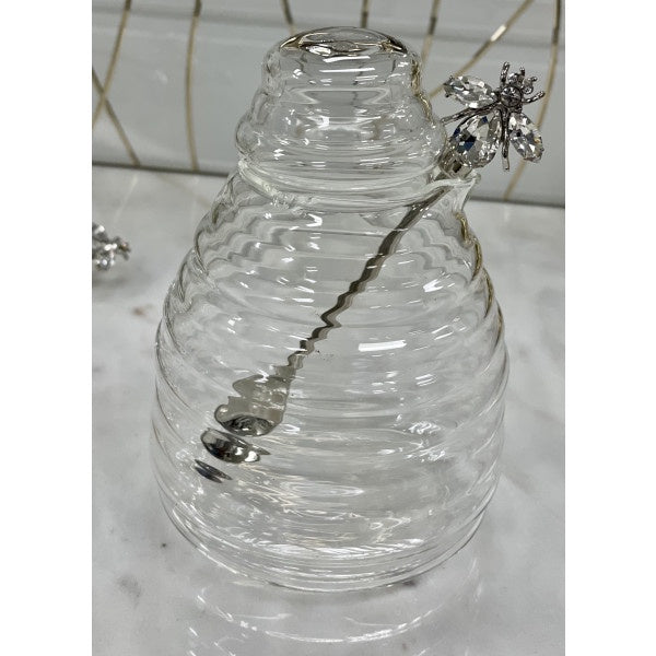 Glass Honey Pot with Spoon