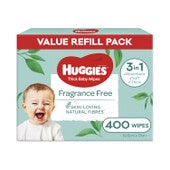 Huggies Fragrance Free Baby Wipes 400 Refill Pk