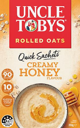 Uncle Tobys Quick Sachets Creamy Honey 350g 10pk