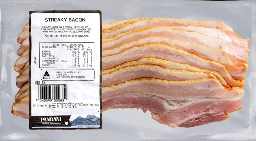 Pandani Bacon Streaky 400g