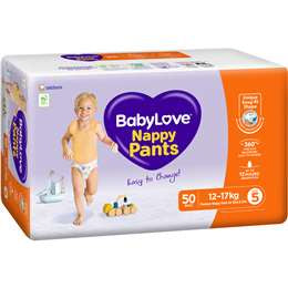 X Babylove Nappy Pants Jumbo Walker Size 5 - 50pk