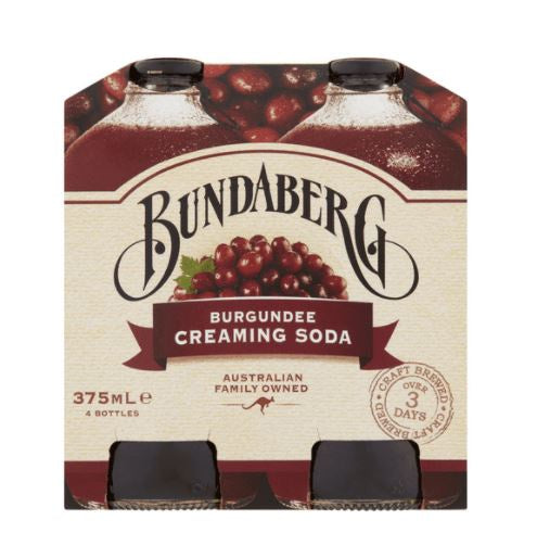 Bundaberg Burgundee Creaming Soda 4x375ml