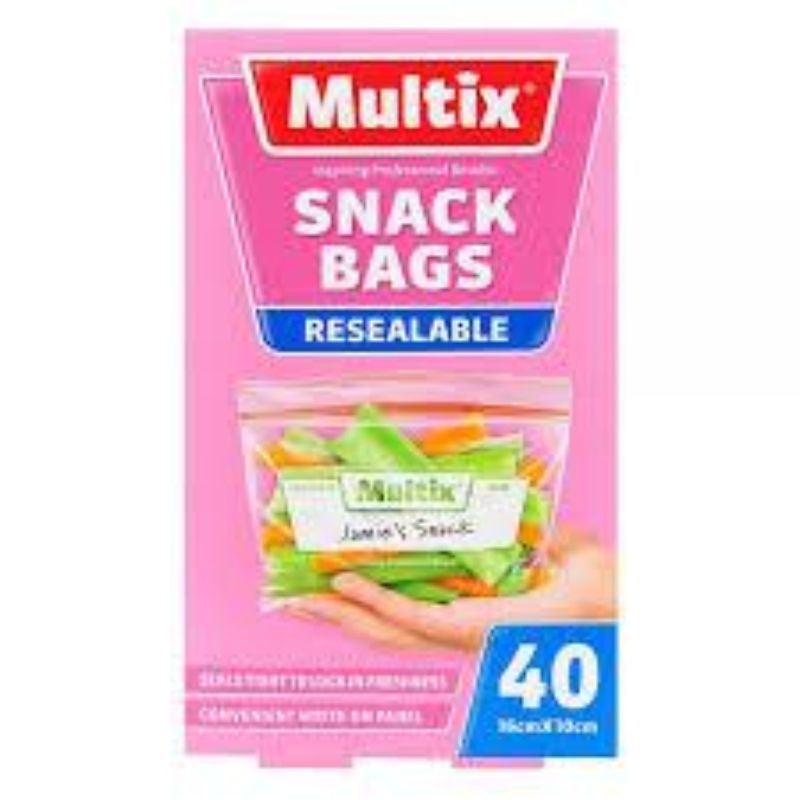 Multix Snack Size Resealable Bag 40pk