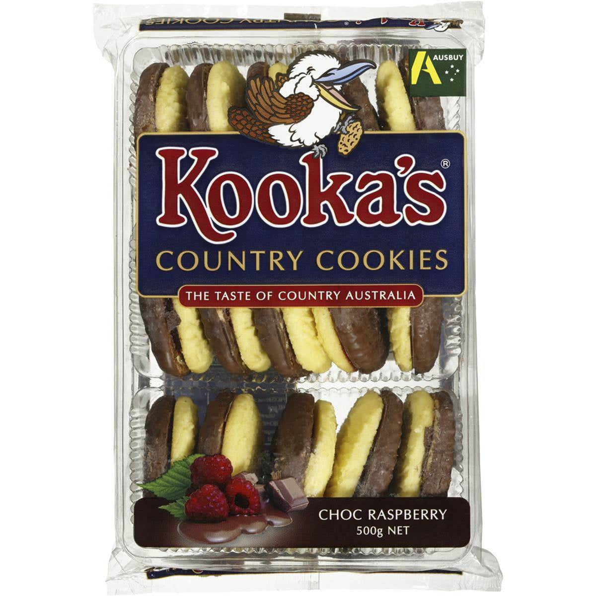 Kooka's Country Cookies Choc Raspberry 500g