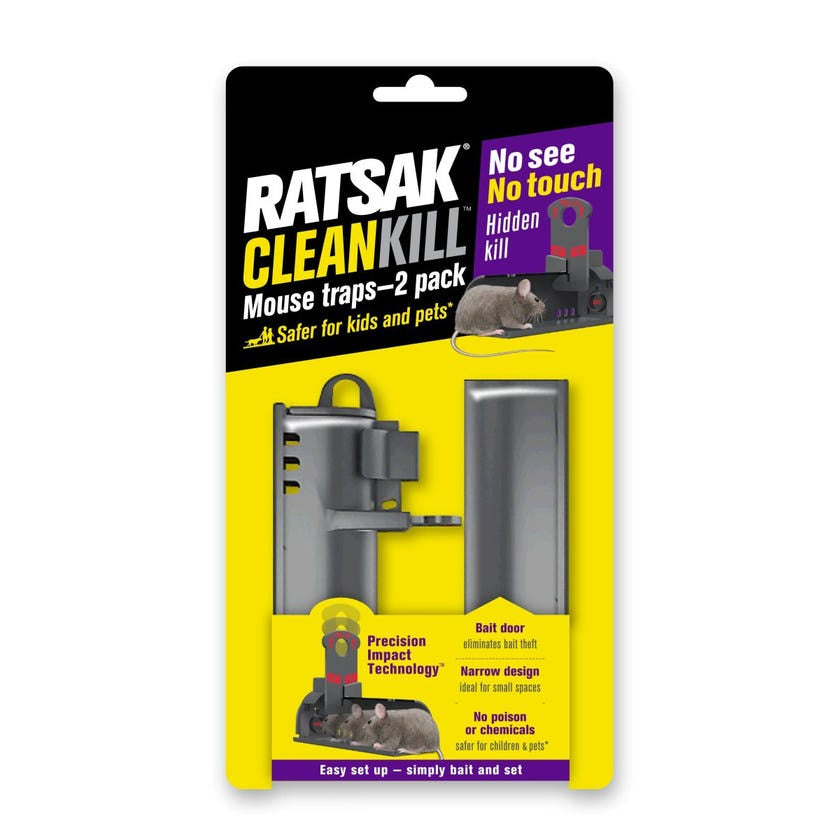 Ratsak Cleankill Mouse Traps 2pk