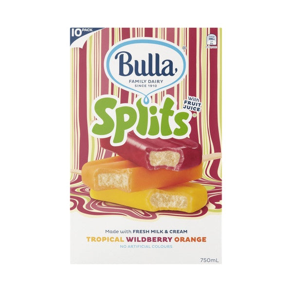 Bulla Splits Tropical, Wildberry & Orange 10pk