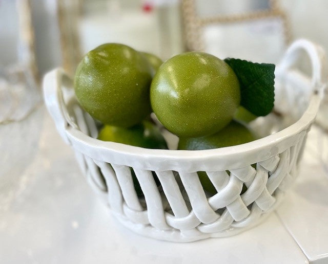 Ceramic Basket w/Handles 20x8cm