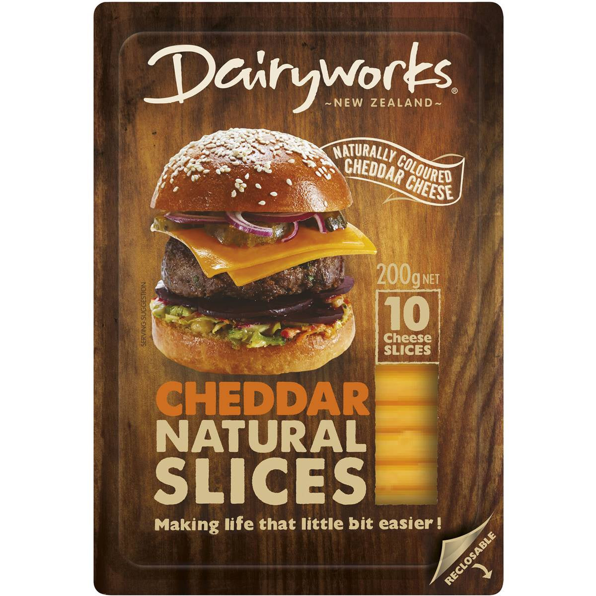 Dairyworks Natural Cheddar Cheese Slices 200g